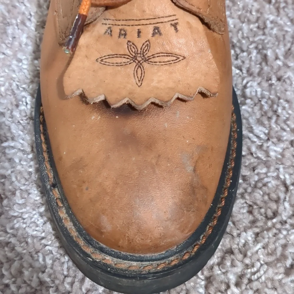 Vintage Ariat Leather Work Lace Up Booties